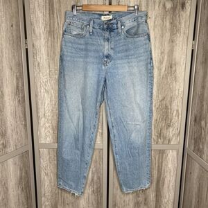 Madewell Baggy Tapered Jeans Women 30 Blue Color High Waist Retro Size 30